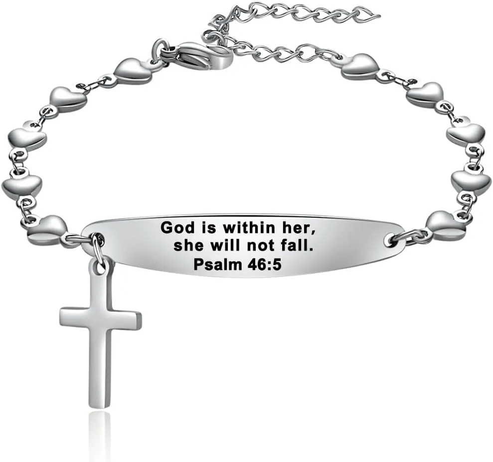 Religious Bible Verse Bracelet for women Inspirational Faith bracelet Christian jewelry Birthday Baptism Gift