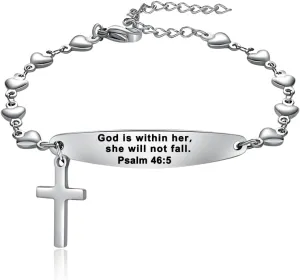 Religious Bible Verse Bracelet for women Inspirational Faith bracelet Christian jewelry Birthday Baptism Gift