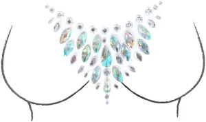 Reusable Pasties, Rhinestone Pasties, Pineapples Pasties, Glow in Black Light, Glow In Dark Neon Pasties, Glitter Pasties LED (Crystal Chest Necklace)