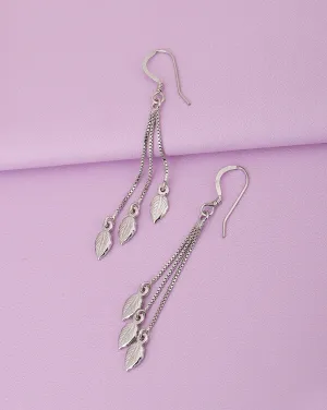 Rhodium Plated Contemporary Drop Earring For Women