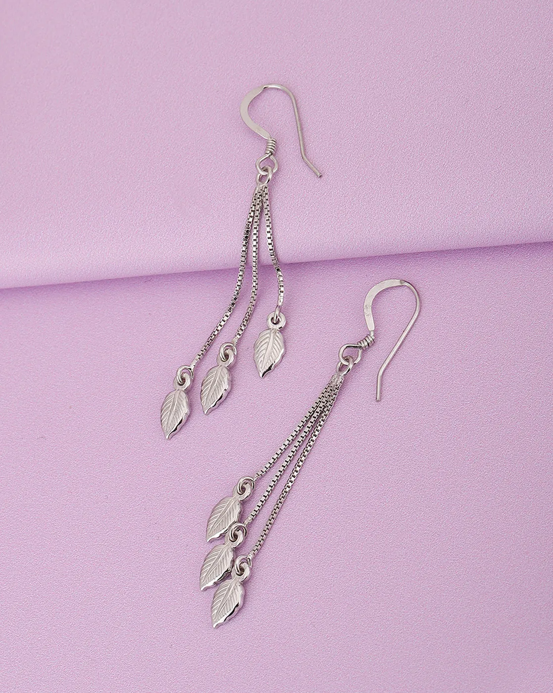 Rhodium Plated Contemporary Drop Earring For Women