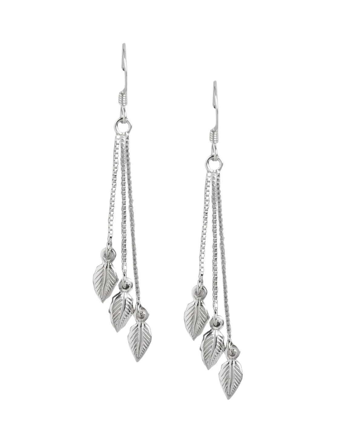 Rhodium Plated Contemporary Drop Earring For Women