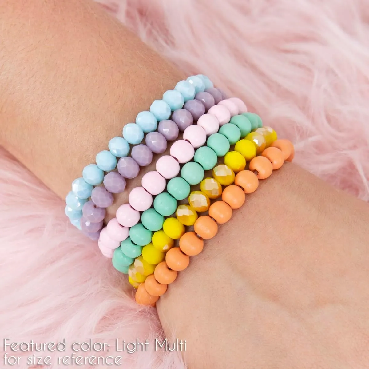 RIAH FASHION Bohemian Multi-Layer Beaded Stacking Statement Bracelets - Versatile Stretch Strand Wood Beads Wrap Slip-on Cuff Bangle Set