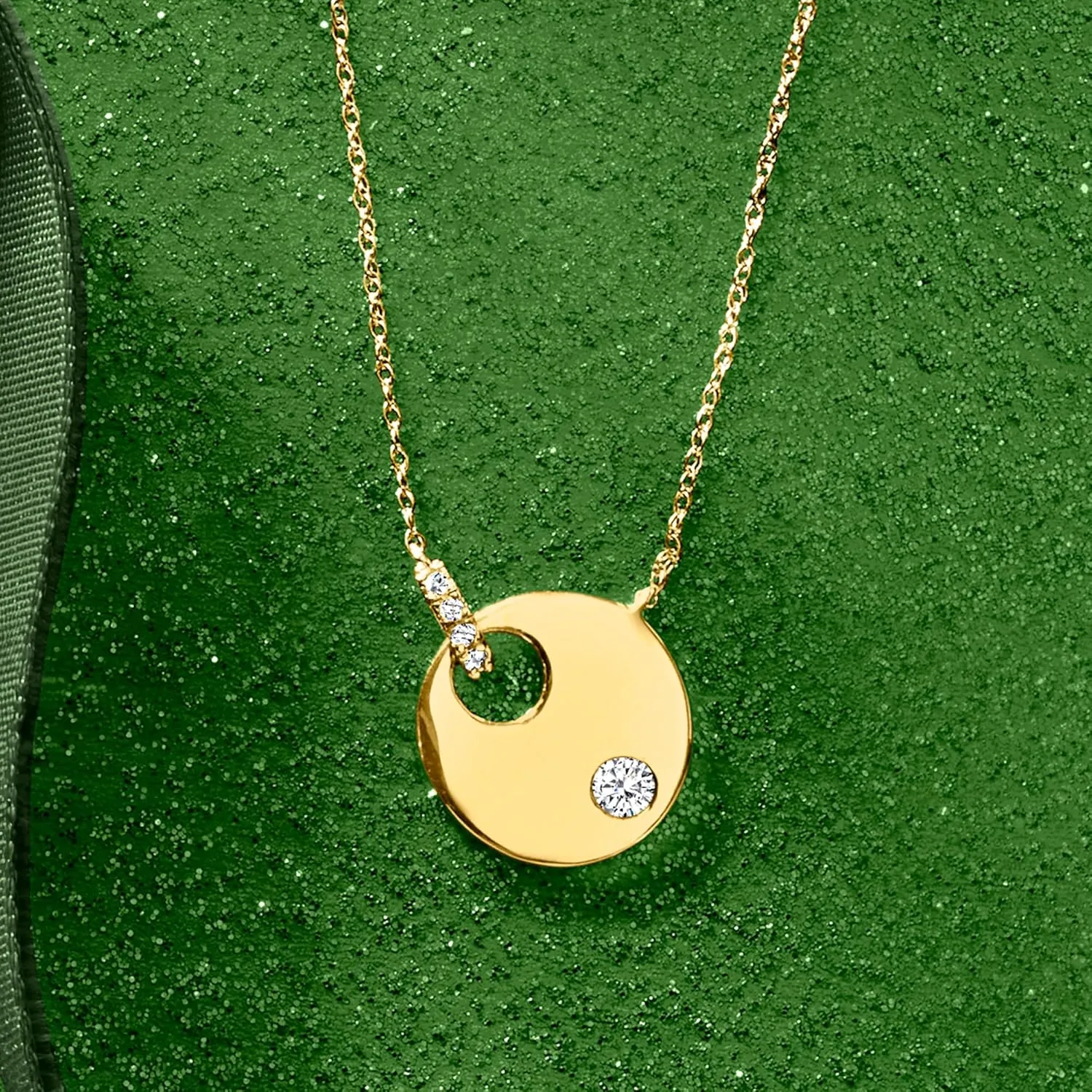 Ross-Simons 0.10 ct. t.w. Diamond Circle Necklace in 14kt Yellow Gold