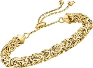 Ross-Simons 18kt Gold Over Sterling Silver Byzantine Bolo Bracelet