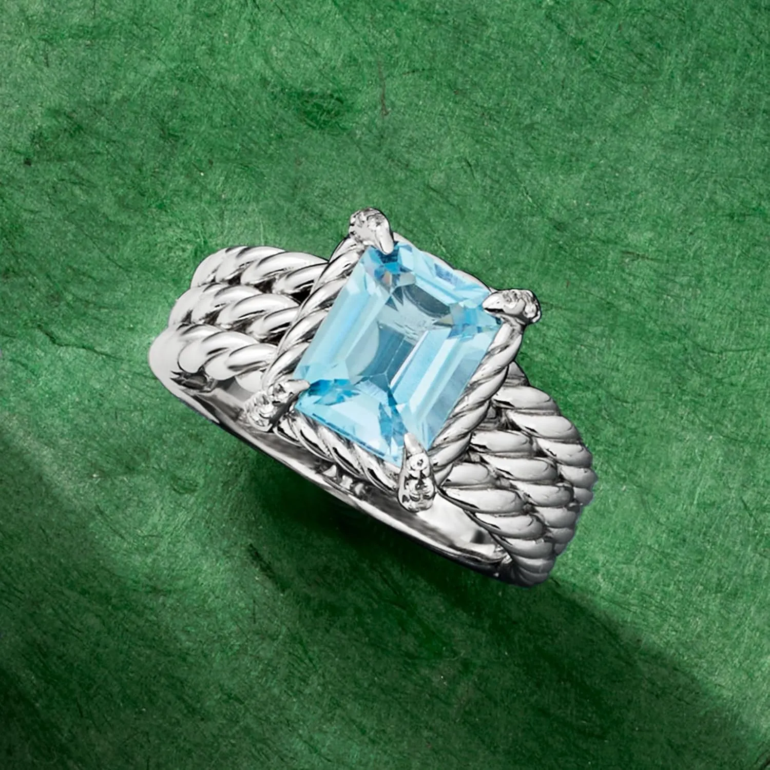 Ross-Simons 3.00 Carat Sky Blue Topaz Ring With White Topaz in Sterling Silver