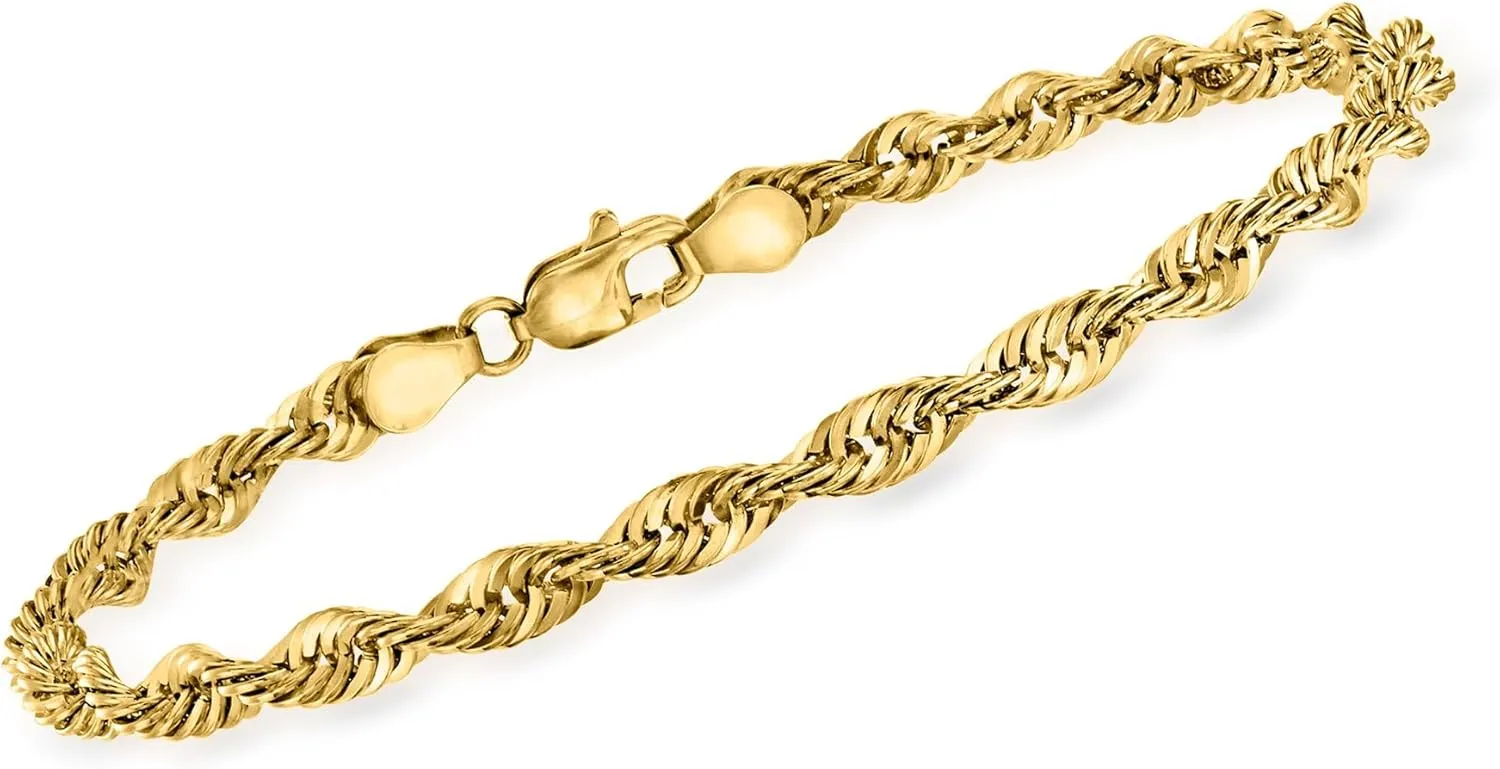 Ross-Simons 4mm 14kt Yellow Gold Rope-Chain Bracelet