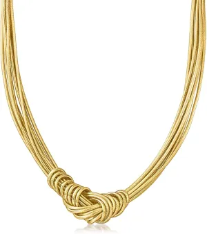 Ross-Simons Italian Flex Knot Necklace With 18kt Gold Over Sterling Clasp