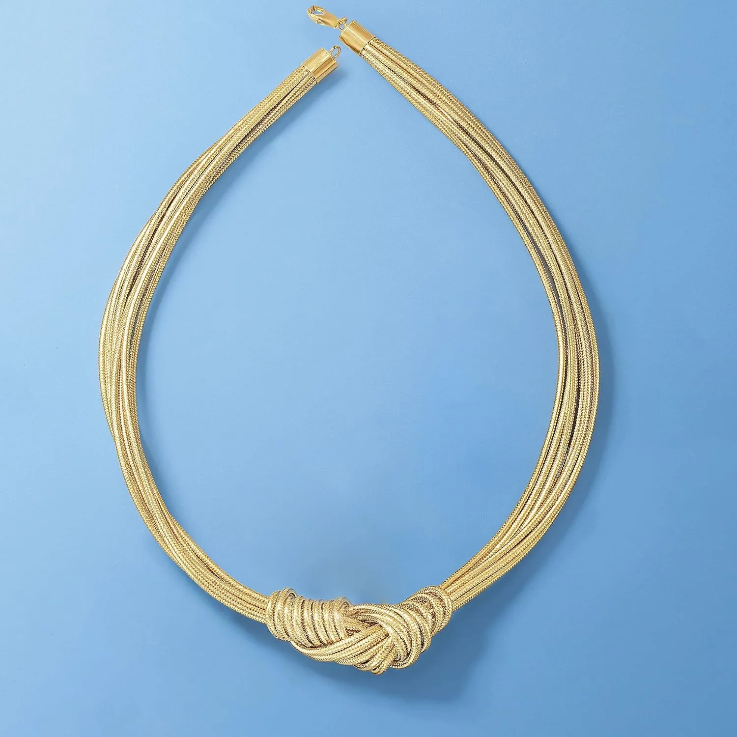 Ross-Simons Italian Flex Knot Necklace With 18kt Gold Over Sterling Clasp