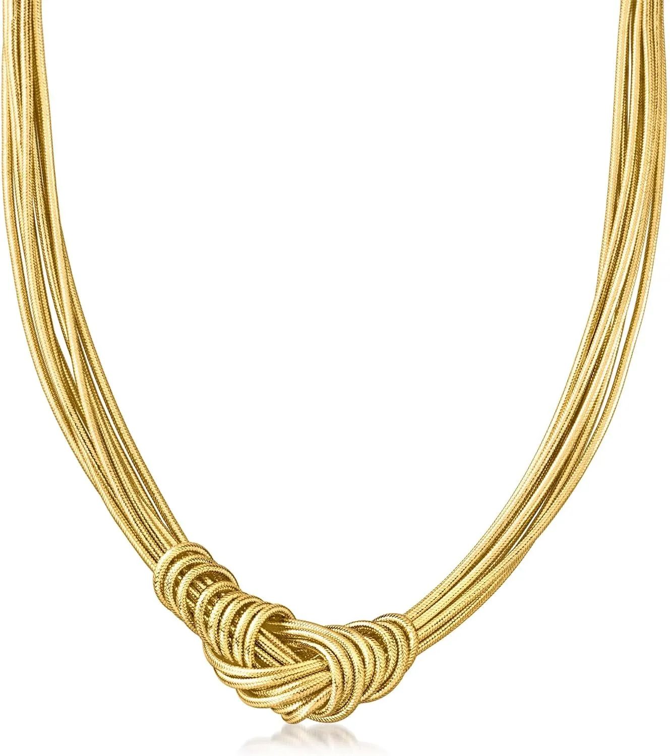 Ross-Simons Italian Flex Knot Necklace With 18kt Gold Over Sterling Clasp