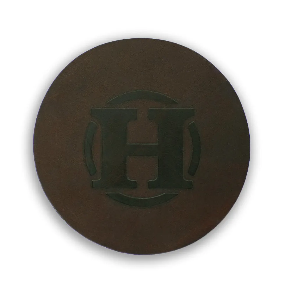 Round Leather Coasters - Set of 4