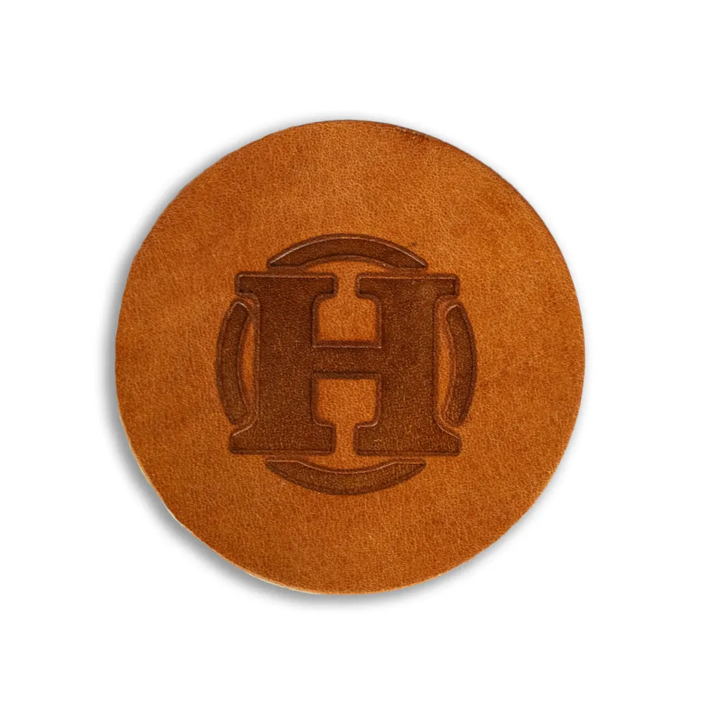 Round Leather Coasters - Set of 4