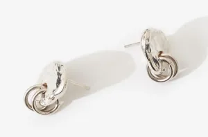 RS No 30 Textured Single Disc Earring Silver