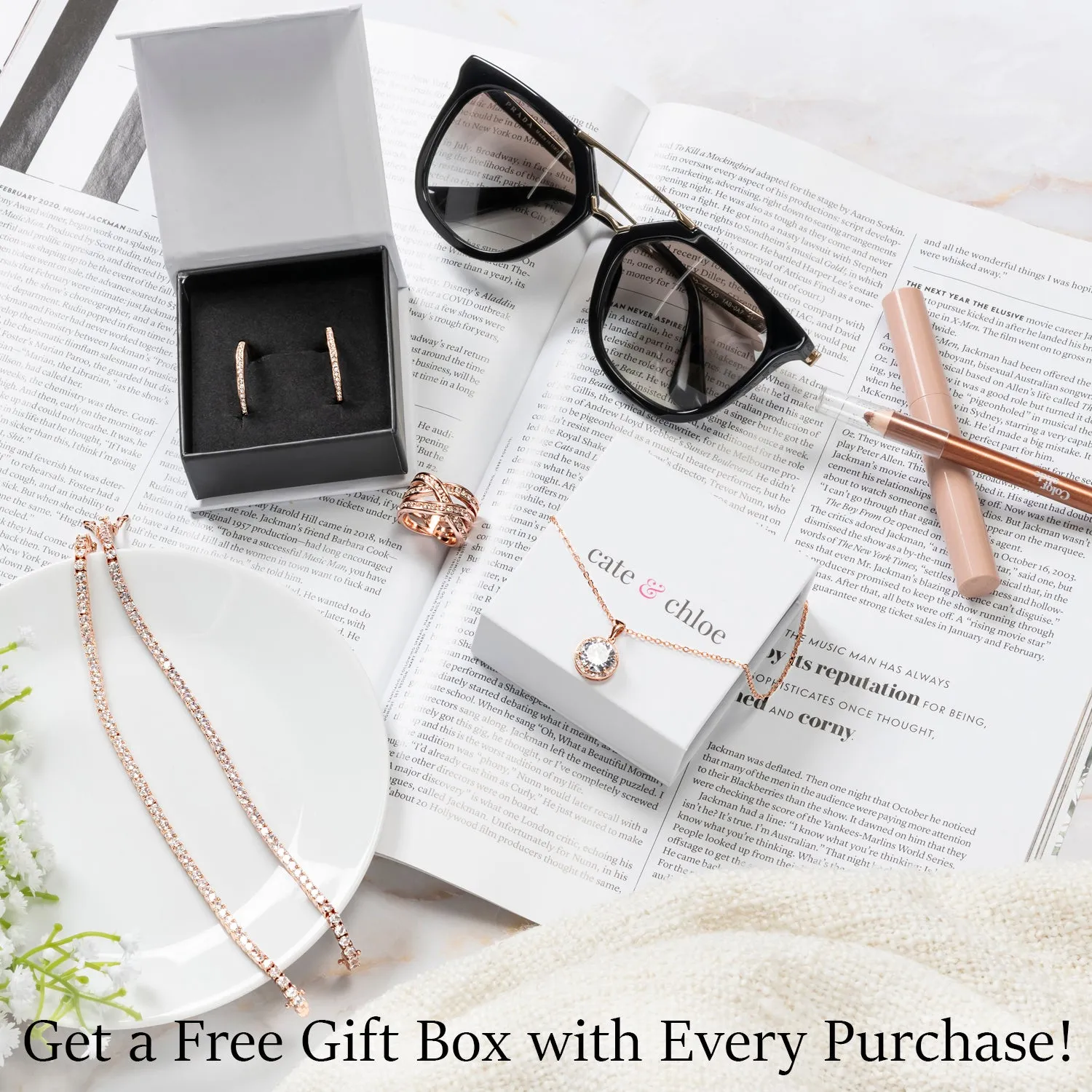 Ruth 18k White Gold Plated Silver Pendant Necklace