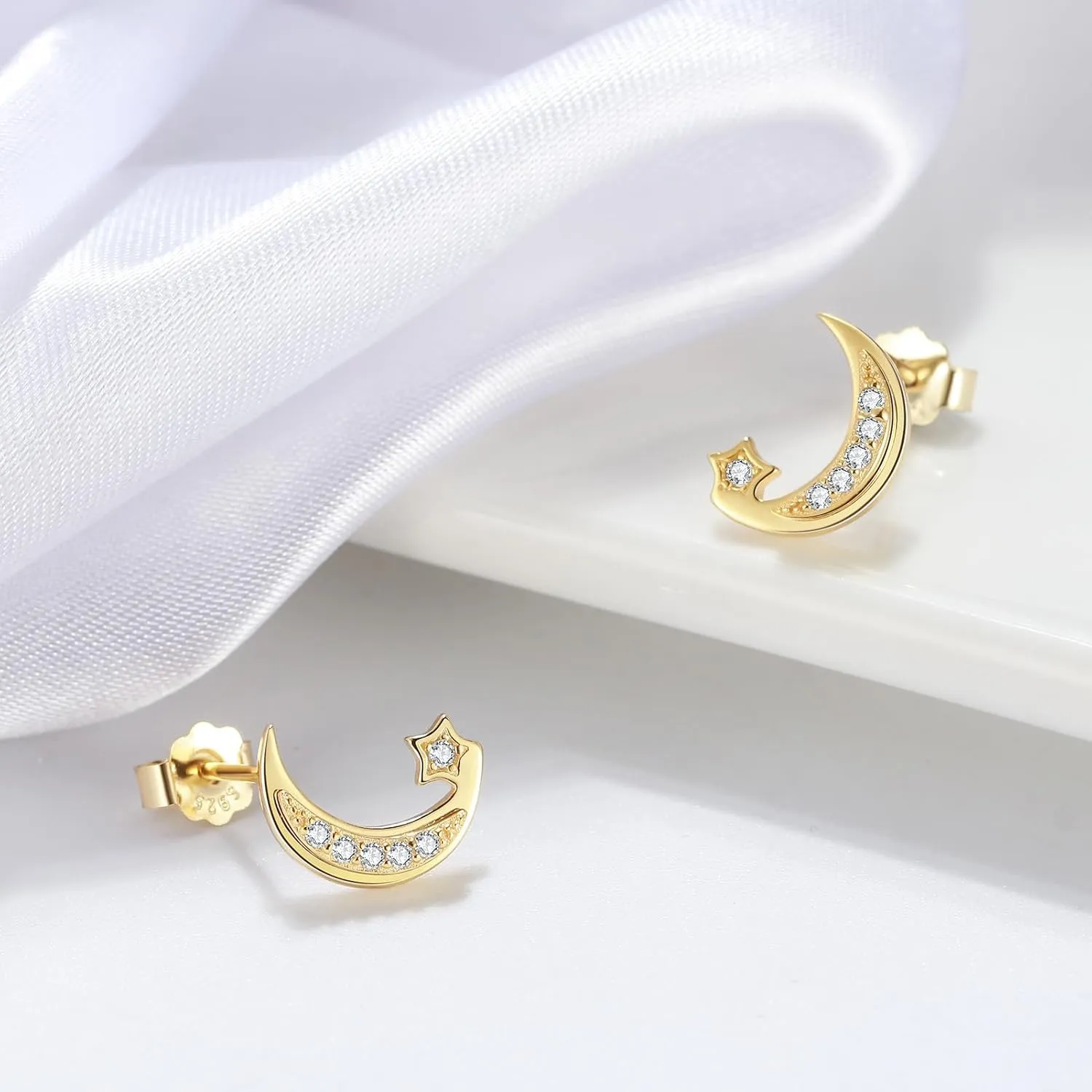 S925 Sterling Silver Cubic Zirconia Stud Earrings for Women Mom Sister Friend Jewelry