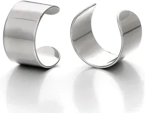 S925 Sterling silver threader earrings & ear cuff Double line no piercing earrings set Fake piercing Connected chain Sister