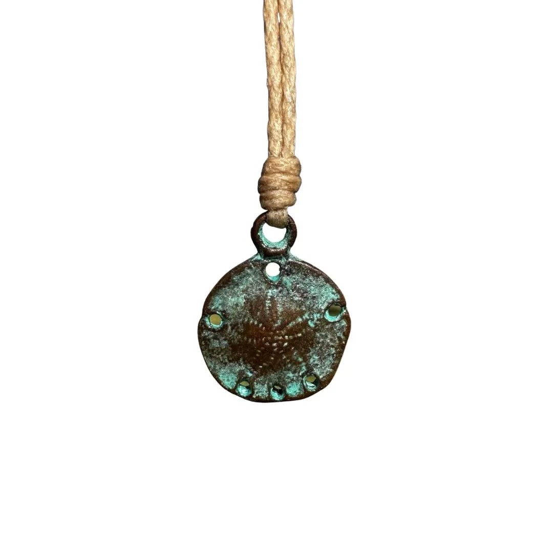 Sand Dollar Necklace - Sea Starfish Small Pendant Charm, Seashore Seashell, Women Beach Jewelry, Men Gift For Girlfriend, Girls Summer Gifts, Sea vibes, Mens Choker, Nautical Metal Greek Beads