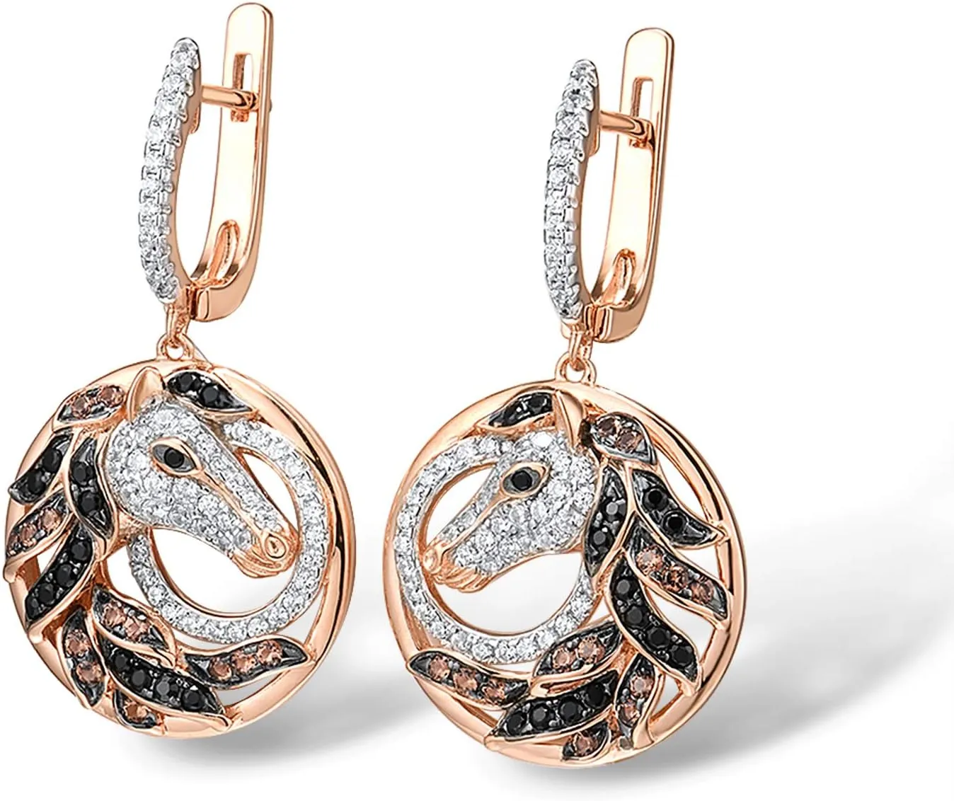 Santuzza 925 Sterling Silver Gemstone White Cubic Zirconia Animal Dangle Earrings for Women