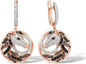 Santuzza 925 Sterling Silver Gemstone White Cubic Zirconia Animal Dangle Earrings for Women