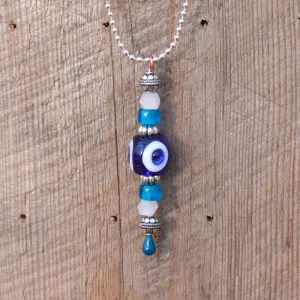 SariBlue® Sparkly Blue Handmade Evil Eye Pendant - The Golden Globes Collection