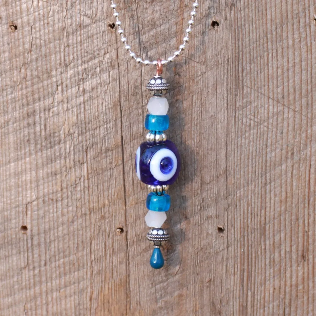 SariBlue® Sparkly Blue Handmade Evil Eye Pendant - The Golden Globes Collection