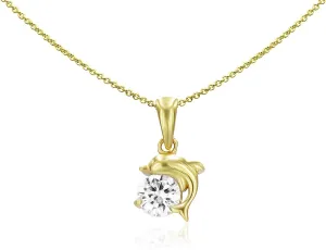 SEA OF ICE Sterling Silver 6mm CZ happy Dolphin Pendant Necklace for Women, 18 Inch
