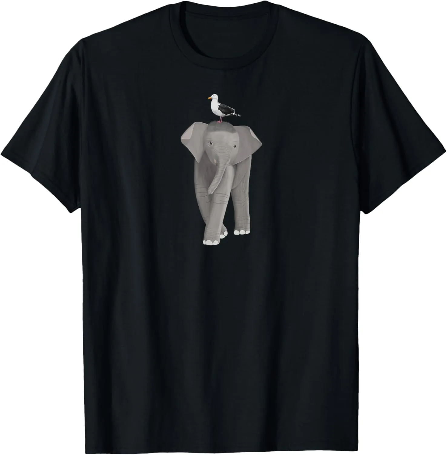 Seagull Bird Elephant Birdwatching Birding Animal T-Shirt