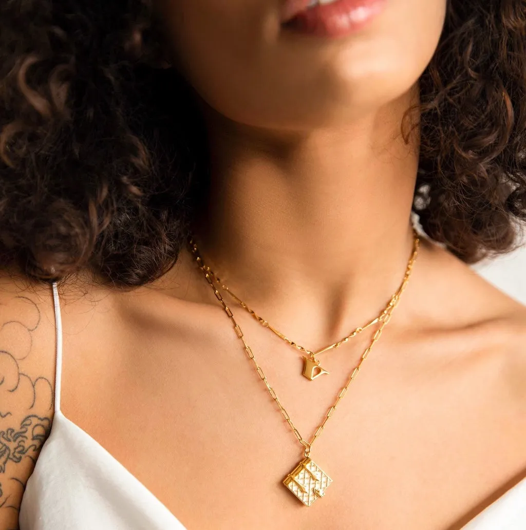 Secret Diary Book Locket (Pearl) - Gold