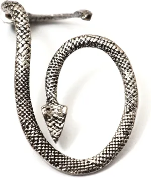 Serpent Earring Ear Cuff Metal Wrap Silver Tone CA05 Exotic Snake Leviathan Fashion Jewelry