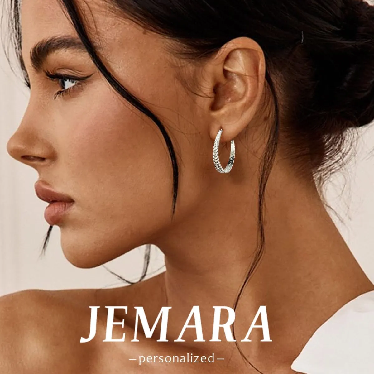Silver Hoop Earrings for Women Hypoallergenic 925 Sterling Silver Post Hoop Earrings Lightweight Thick Large Silver Hoop Earrings 30/40/50MM