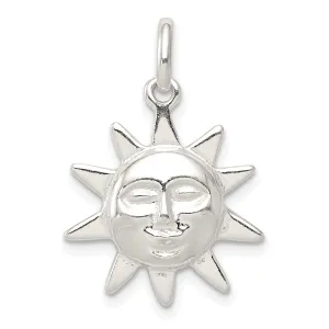 Silver Polished Finish Sun Charm Pendant