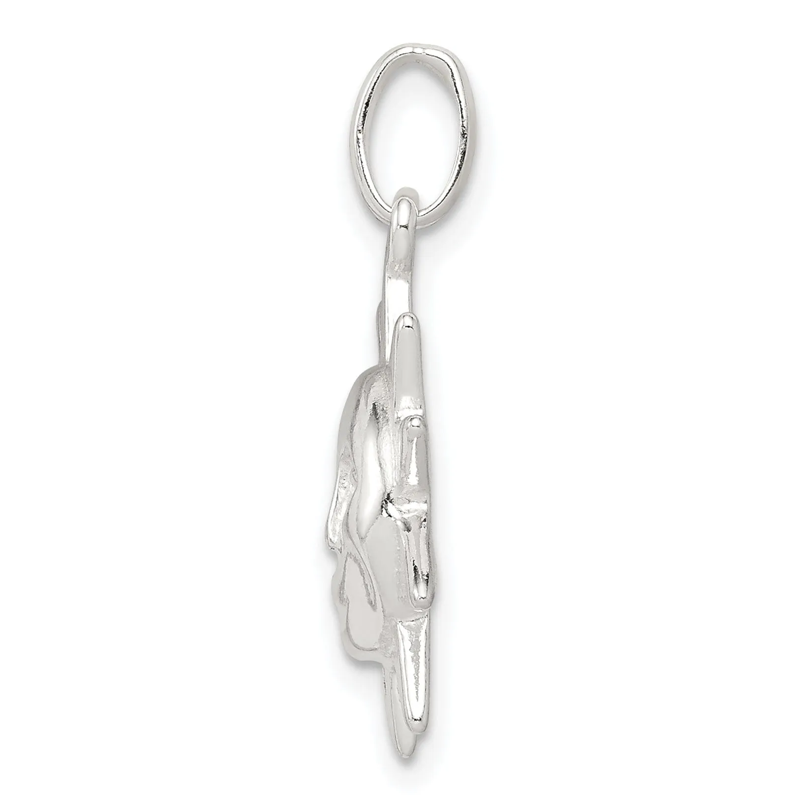 Silver Polished Finish Sun Charm Pendant