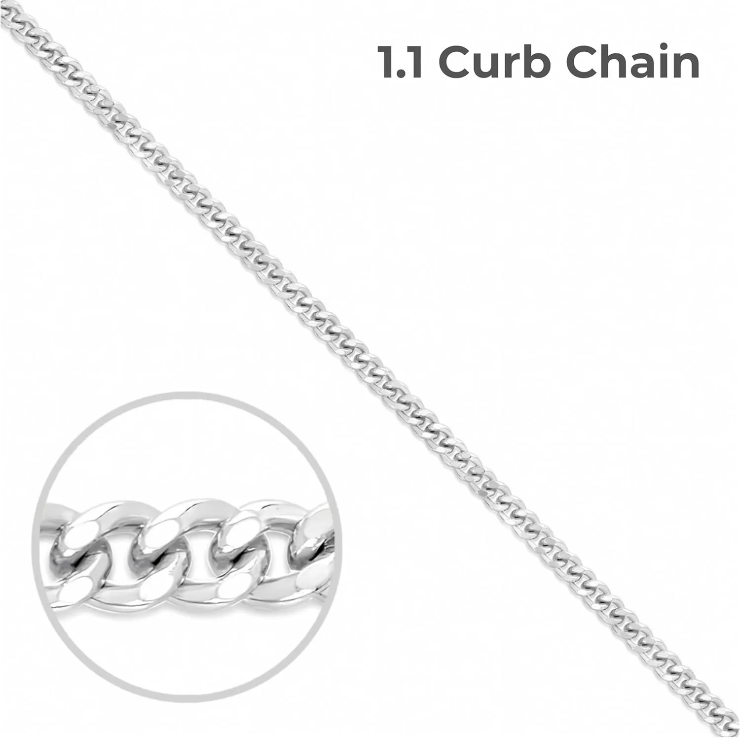 Silver Thin Curb Chain Necklace for Women , 1.1mm CurbChain , Secure Spring Clasp , Super Thin , Durable Chain , 14/16/18/20/22/24 Inch , 2 Inches Extender , Gift For Her , Women's Chain Necklace