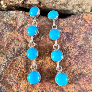 Sleeping Beauty Turquoise Sterling Silver Earrings by Anna Spencer