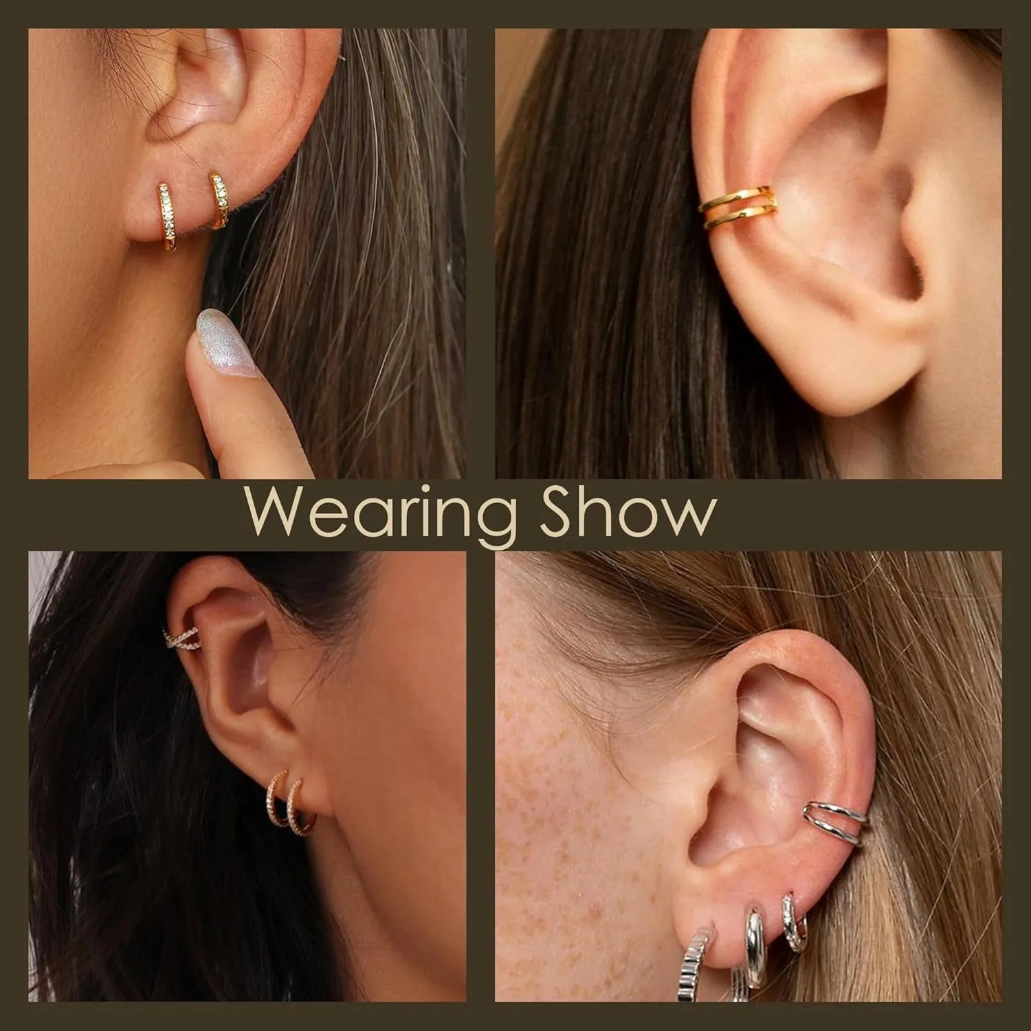 Small Cartilage Double-Hoop Conch Helix Piercing Jewelry Earrings 16G 18G 316L Surgical Steel Double Piercings Hoops Septum Rings For Women Nose Ring Rook Daith Tragus Earring