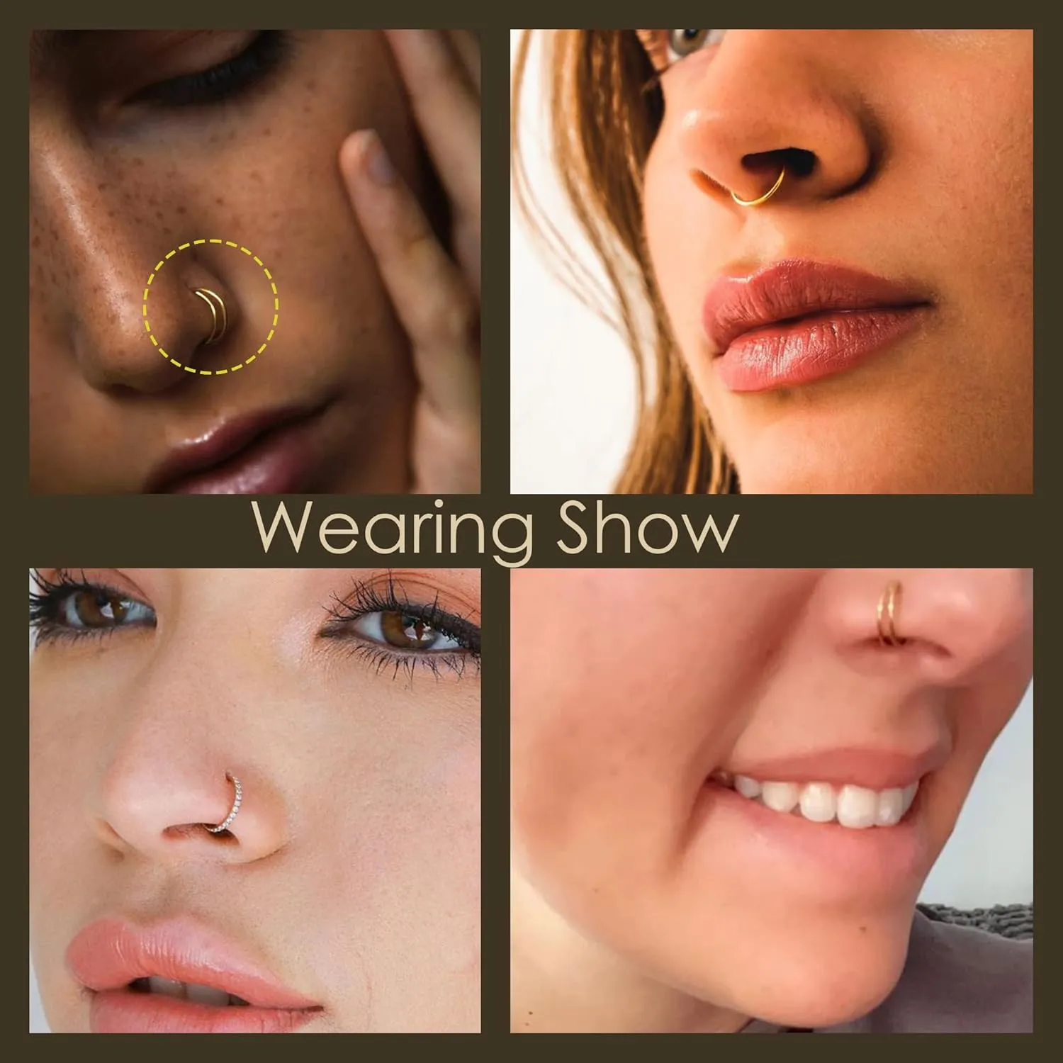 Small Cartilage Double-Hoop Conch Helix Piercing Jewelry Earrings 16G 18G 316L Surgical Steel Double Piercings Hoops Septum Rings For Women Nose Ring Rook Daith Tragus Earring