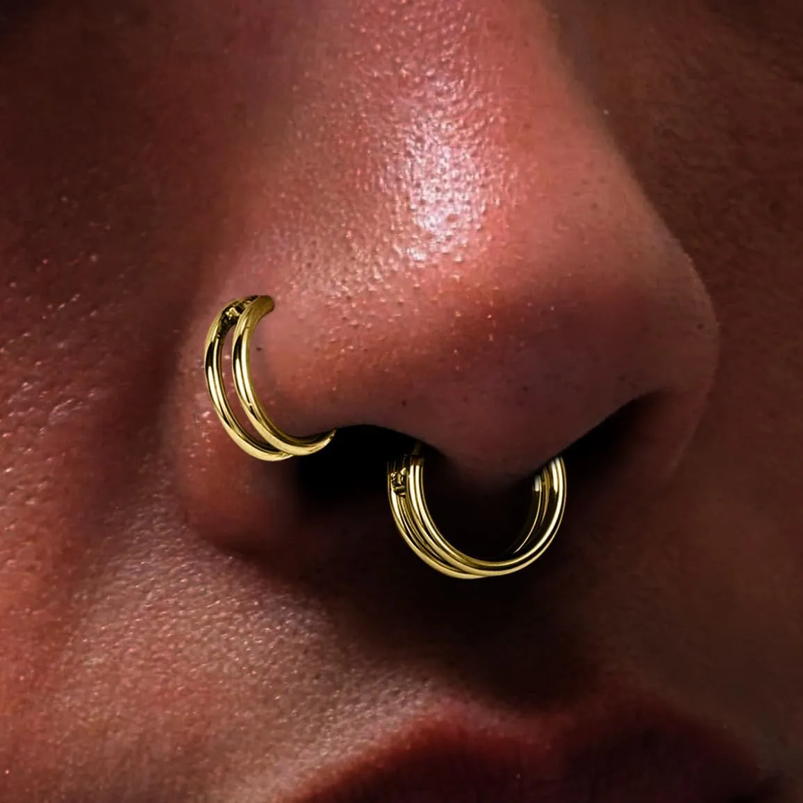 Small Cartilage Double-Hoop Conch Helix Piercing Jewelry Earrings 16G 18G 316L Surgical Steel Double Piercings Hoops Septum Rings For Women Nose Ring Rook Daith Tragus Earring