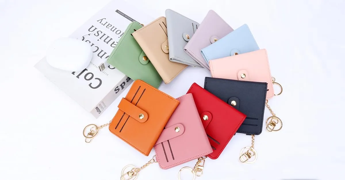 Small Wallets Woman RFID Blocking Leather Credit Card Holder - with ID Window - Card Wallets for Women - with Zipper Coin Purse - Keychain Wallet