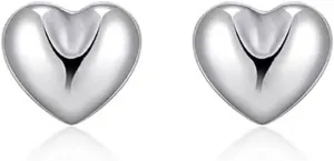 Solid 925 Sterling Silver Love Heart Stud Earrings Infinity for Women Teens Tiny Heart Stud Earrings Hypoallergenic-5MM