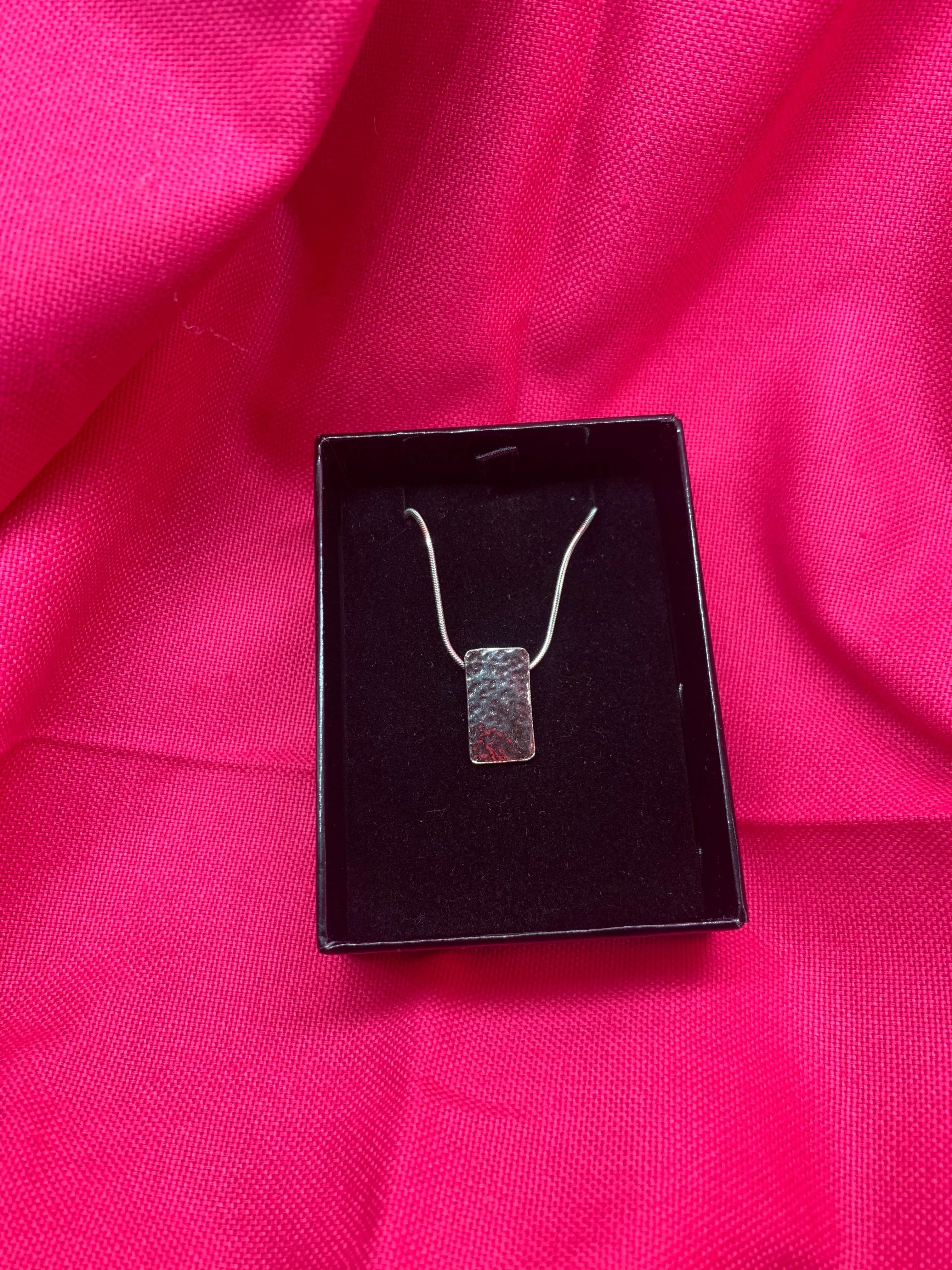 Solid Silver Rectangular Pendant