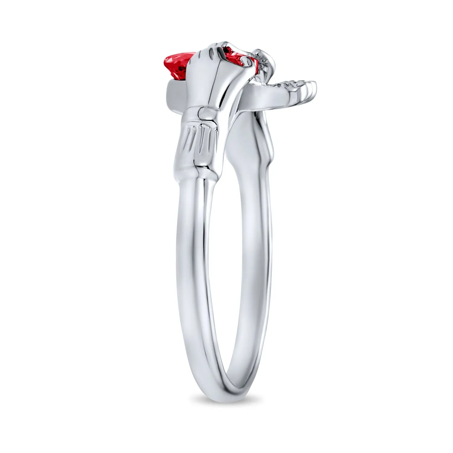 Sorority Sister BFF Cocktail Statement Ring CZ Gemstone Claddagh .925 Silver