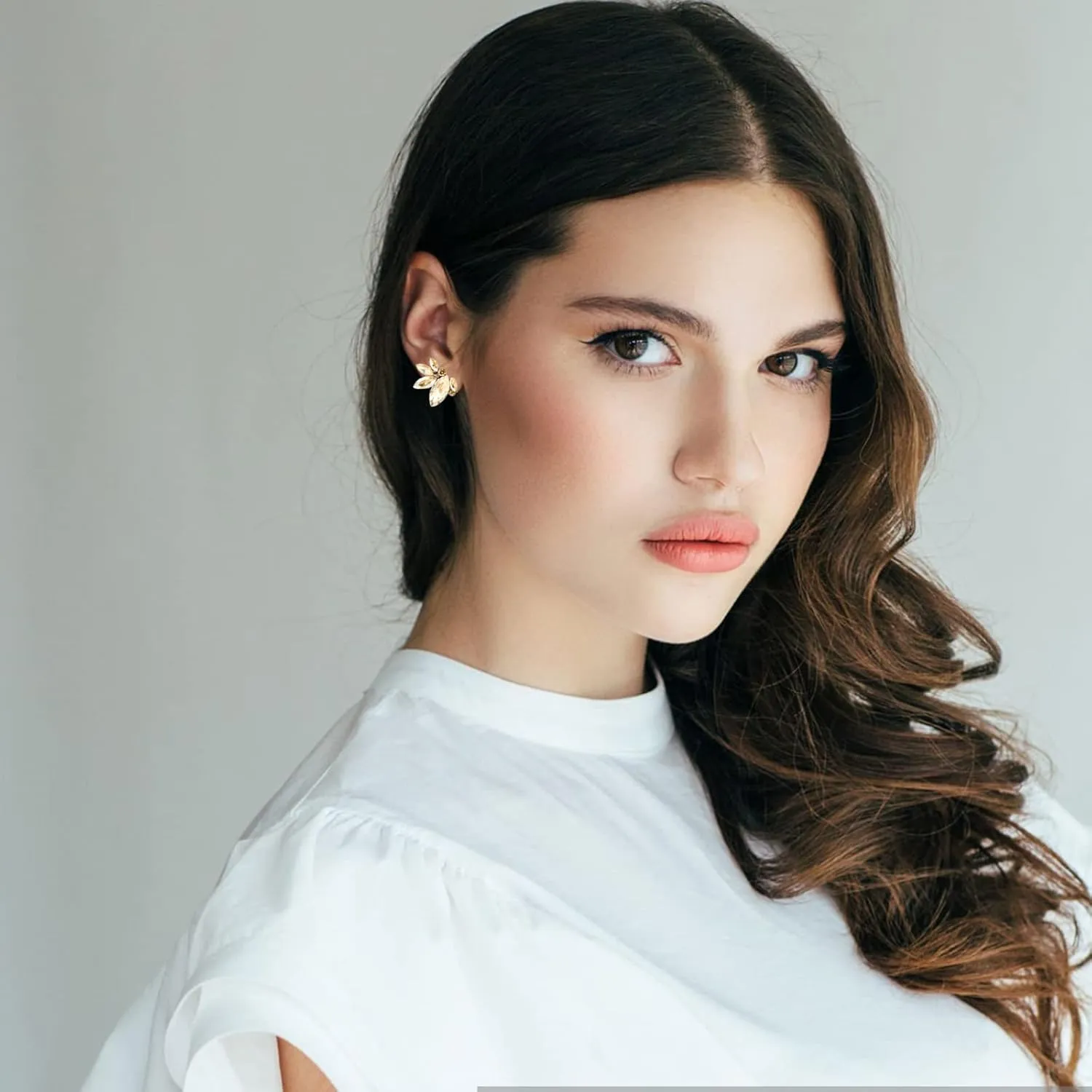 Sparkly Rhinestone Drop Earring Dainty Faux Crystal Earring Studs for Women Wedding Prom Party