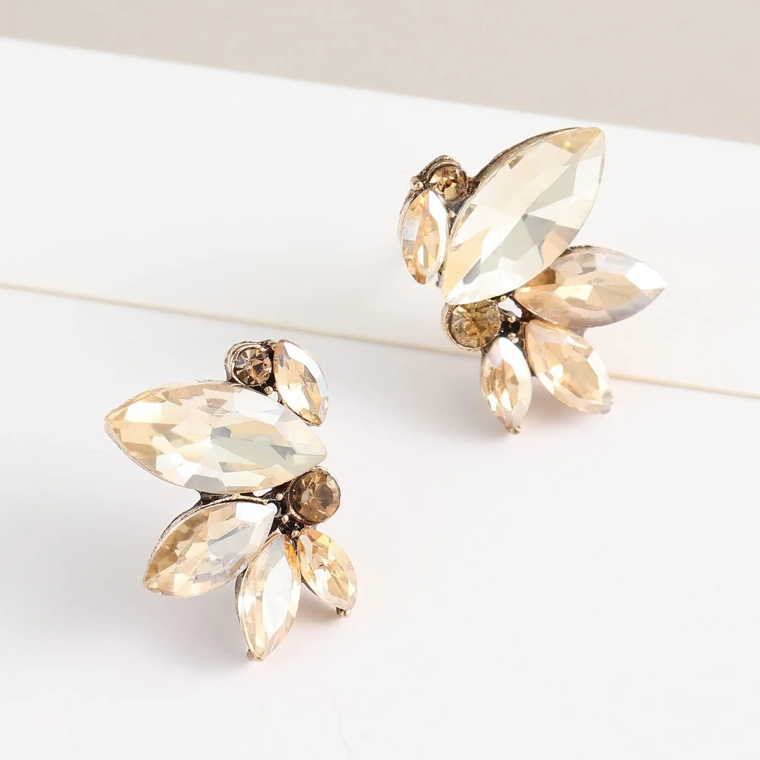 Sparkly Rhinestone Drop Earring Dainty Faux Crystal Earring Studs for Women Wedding Prom Party