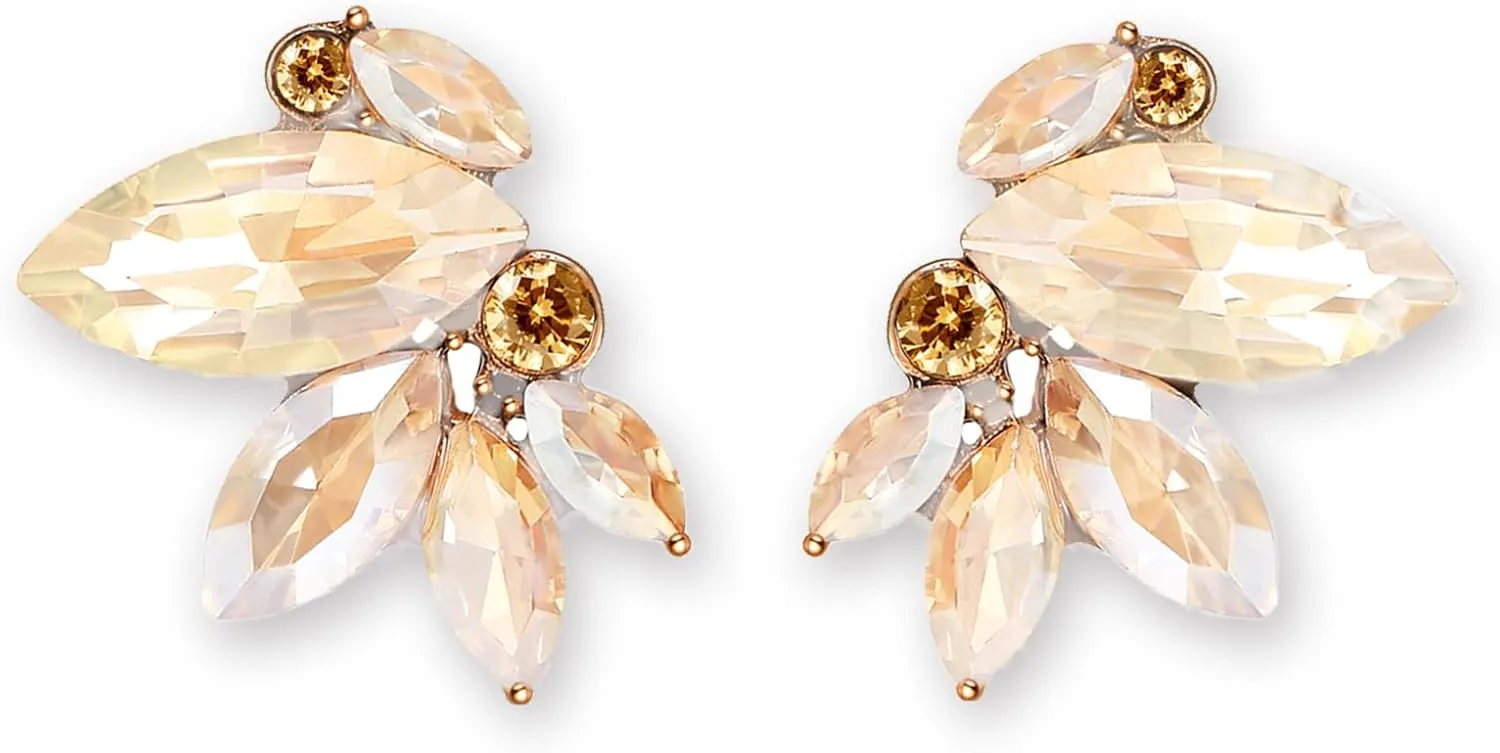 Sparkly Rhinestone Drop Earring Dainty Faux Crystal Earring Studs for Women Wedding Prom Party
