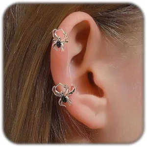 Spider Earrings For Women Silver Spider Ear Cuffs Non Piercing For Halloween Costume Accessories