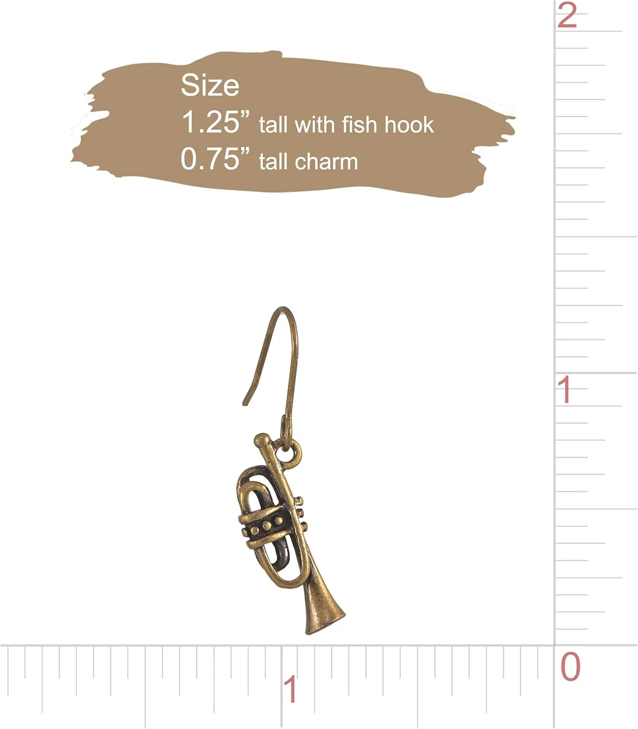 Spinningdaisy Antique Bronze Musical Instrument Dangle Earrings