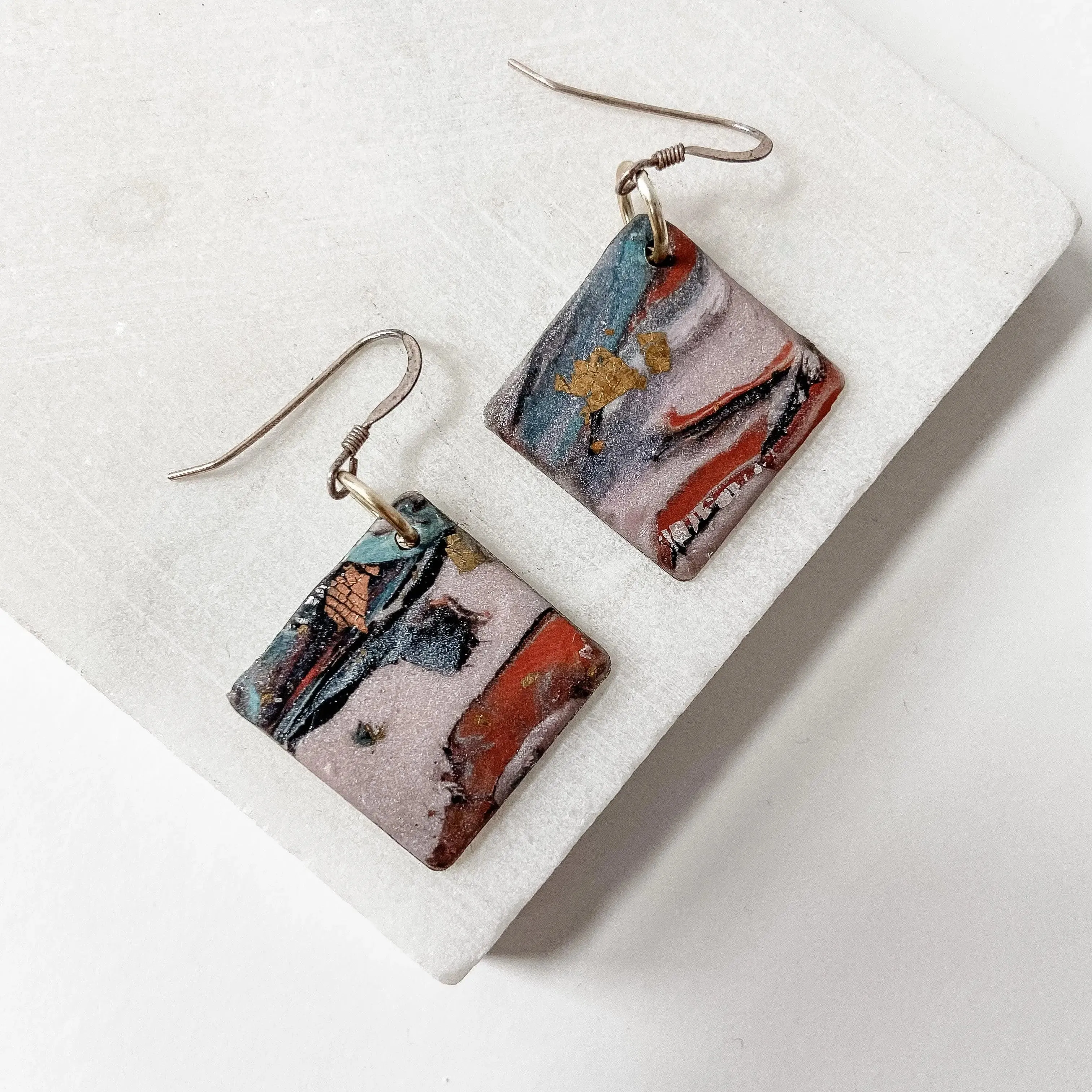 Square Polymer Clay  Earrings