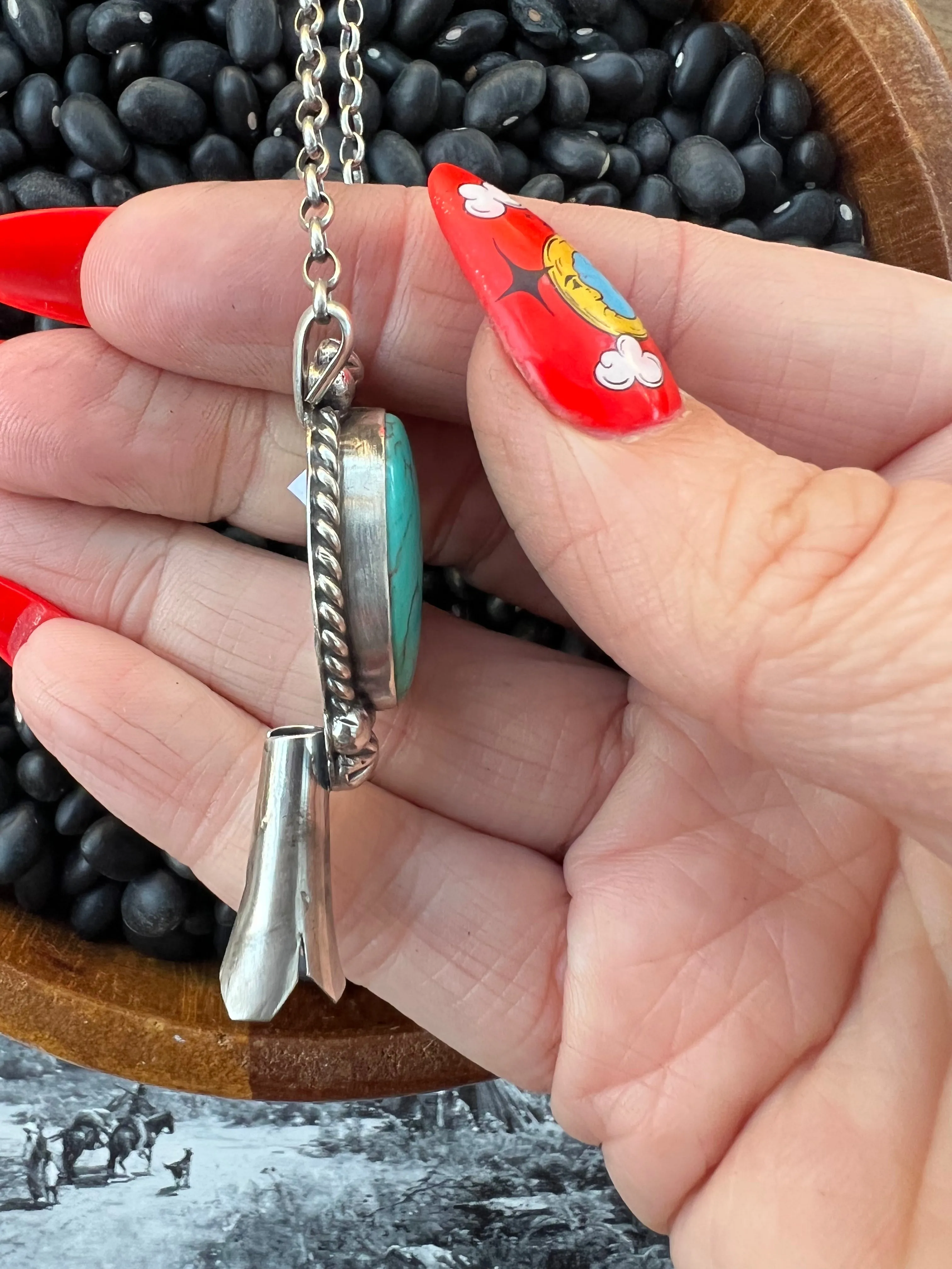 Squash blossom pendant Necklace
