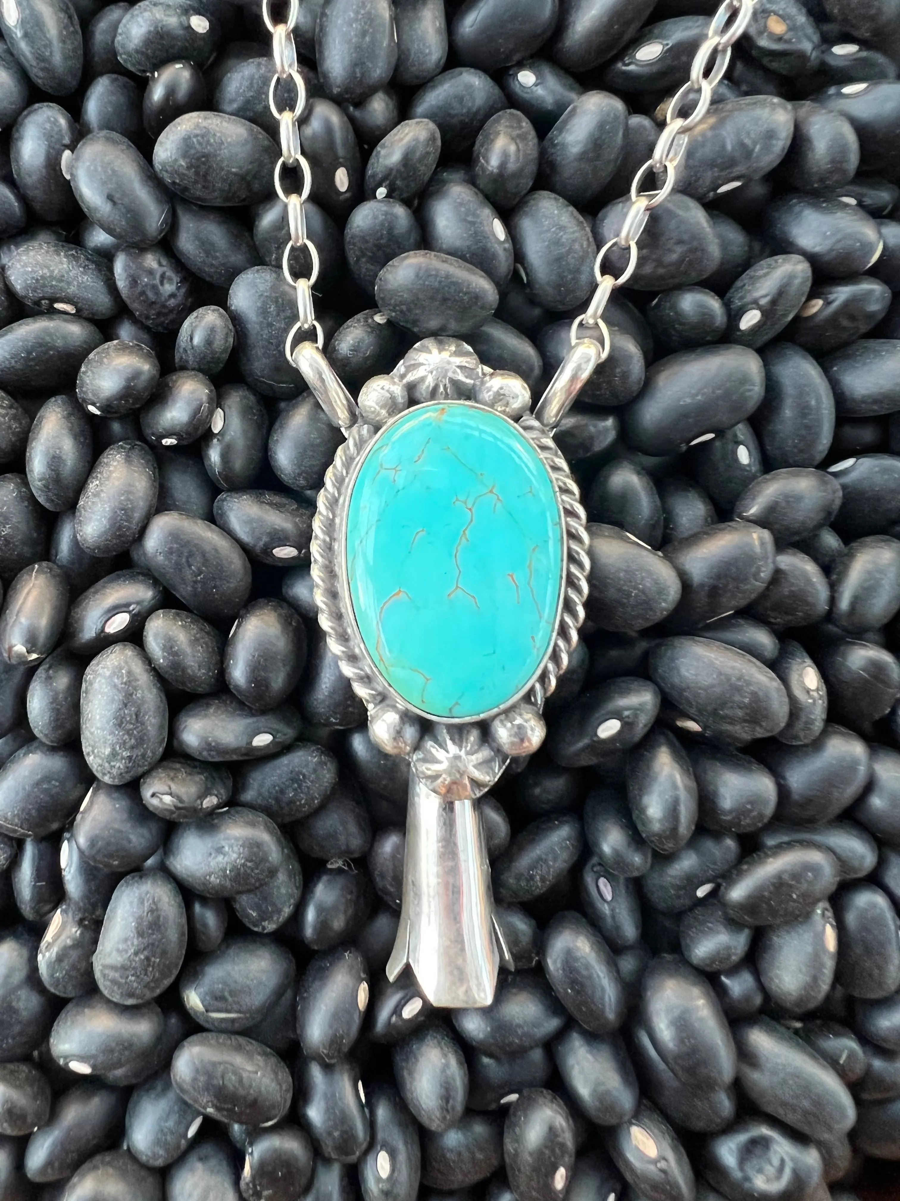 Squash blossom pendant Necklace