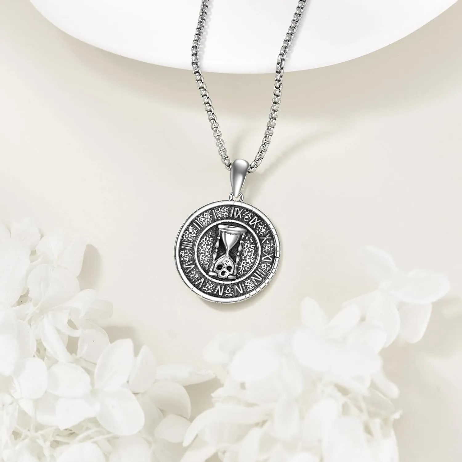 St Michael/Santa Muerte/St Christopher/Saint Benedict/Memento Mori/Saint Raphael/St Sebastian Necklace for Men S925 Sterling Silver Religious medals Jewelry Gift